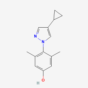 molecular formula C14H16N2O B12635664 4-(4-Cyclopropylpyrazol-1-yl)-3,5-dimethylphenol 