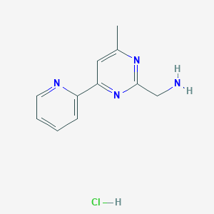 molecular formula C11H13ClN4 B12635695 (4-Methyl-6-(pyridin-2-YL)pyrimidin-2-YL)methanamine hydrochloride 