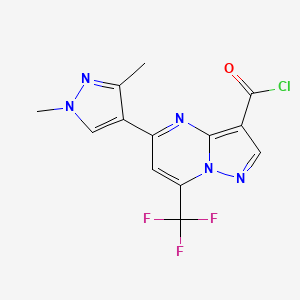 molecular formula C13H9ClF3N5O B12635736 5-(1,3-Dimethylpyrazol-4-yl)-7-(trifluoromethyl)pyrazolo[1,5-a]pyrimidine-3-carbonyl chloride 