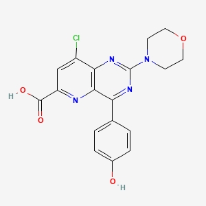 8-Chloro-4-(4-hydroxyphenyl)-2-morpholin-4-ylpyrido[3,2-d]pyrimidine-6-carboxylic acid