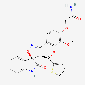 molecular formula C24H19N3O6S B12635790 2-[2-methoxy-4-[(3R,4'S)-2-oxo-4'-(thiophene-2-carbonyl)spiro[1H-indole-3,5'-4H-1,2-oxazole]-3'-yl]phenoxy]acetamide 