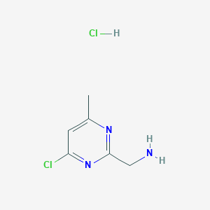 molecular formula C6H9Cl2N3 B12635806 (4-Chloro-6-methylpyrimidin-2-YL)methanamine hydrochloride CAS No. 1196152-23-4