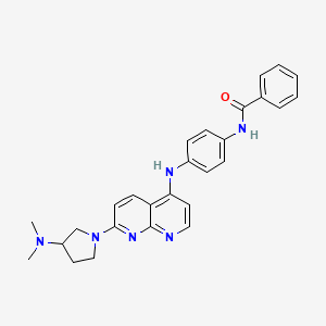 N-[4-[[7-[3-(dimethylamino)pyrrolidin-1-yl]-1,8-naphthyridin-4-yl]amino]phenyl]benzamide