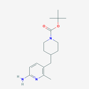 molecular formula C17H27N3O2 B12635847 Tert-butyl 4-[(6-amino-2-methylpyridin-3-YL)methyl]piperidine-1-carboxylate 