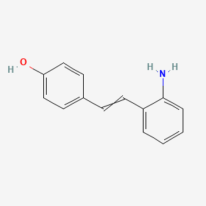 molecular formula C14H13NO B12635849 4-[2-(2-Aminophenyl)ethenyl]phenol CAS No. 921610-06-2