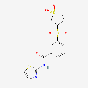 3-[(1,1-dioxidotetrahydrothiophen-3-yl)sulfonyl]-N-(1,3-thiazol-2-yl)benzamide