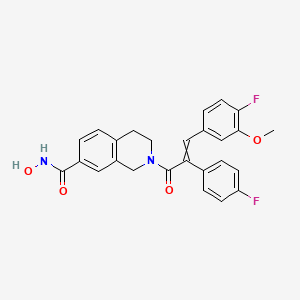 molecular formula C26H22F2N2O4 B12635911 7-Isoquinolinecarboxamide, 2-[3-(4-fluoro-3-methoxyphenyl)-2-(4-fluorophenyl)-1-oxo-2-propen-1-yl]-1,2,3,4-tetrahydro-N-hydroxy- 