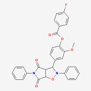 4-(4,6-dioxo-2,5-diphenylhexahydro-2H-pyrrolo[3,4-d][1,2]oxazol-3-yl)-2-methoxyphenyl 4-fluorobenzoate