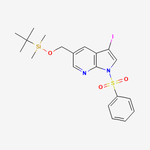 1H-Pyrrolo[2,3-b]pyridine, 5-[[[(1,1-dimethylethyl)dimethylsilyl]oxy]methyl]-3-iodo-1-(phenylsulfonyl)-