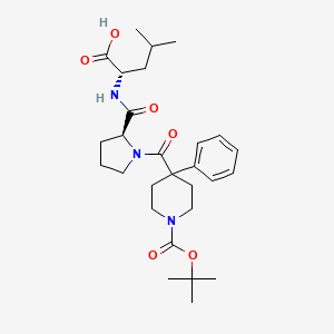 (2S)-4-methyl-2-[[(2S)-1-[1-[(2-methylpropan-2-yl)oxycarbonyl]-4-phenylpiperidine-4-carbonyl]pyrrolidine-2-carbonyl]amino]pentanoic acid