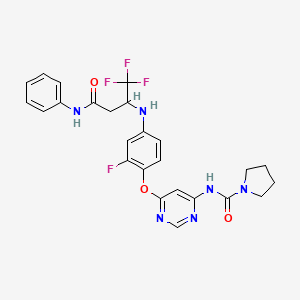 1-Pyrrolidinecarboxamide, N-[6-[2-fluoro-4-[[3-oxo-3-(phenylamino)-1-(trifluoromethyl)propyl]amino]phenoxy]-4-pyrimidinyl]-