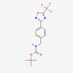 molecular formula C15H16F3N3O3 B12636007 tert-butyl N-[[4-[5-(trifluoromethyl)-1,2,4-oxadiazol-3-yl]phenyl]methyl]carbamate 