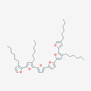 3-Hexyl-2-(4-hexylfuran-2-yl)-5-[5-[5-[3-hexyl-5-(3-hexylfuran-2-yl)furan-2-yl]furan-2-yl]furan-2-yl]furan