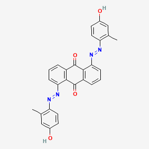 molecular formula C28H20N4O4 B12636053 1,5-Bis[2-(2-methyl-4-oxocyclohexa-2,5-dien-1-ylidene)hydrazinyl]anthracene-9,10-dione CAS No. 920009-21-8