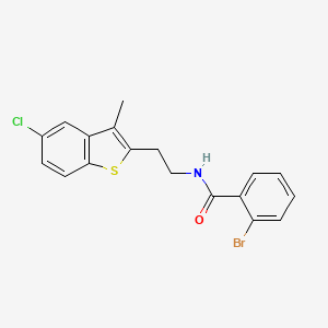 2-bromo-N-[2-(5-chloro-3-methyl-1-benzothiophen-2-yl)ethyl]benzamide