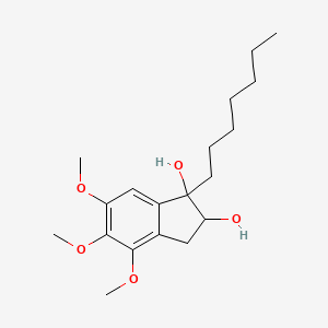 molecular formula C19H30O5 B12636072 1H-Indene-1,2-diol, 1-heptyl-2,3-dihydro-4,5,6-triMethoxy- 