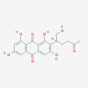 molecular formula C20H18O8 B1263611 1,3,6,8-Tetrahydroxy-2-(1-hydroxy-5-oxohexan-2-yl)-9,10-anthraquinone 
