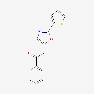 molecular formula C15H11NO2S B12636119 1-Phenyl-2-[2-(thiophen-2-yl)-1,3-oxazol-5-yl]ethan-1-one CAS No. 919778-75-9