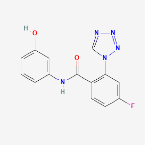 molecular formula C14H10FN5O2 B12636149 4-fluoro-N-(3-hydroxyphenyl)-2-(1H-tetrazol-1-yl)benzamide 