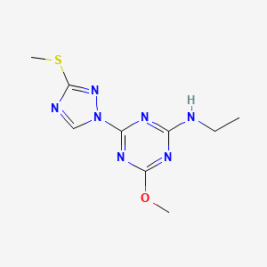 N-ethyl-4-methoxy-6-[3-(methylsulfanyl)-1H-1,2,4-triazol-1-yl]-1,3,5-triazin-2-amine