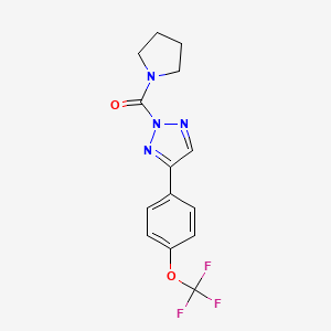 molecular formula C14H13F3N4O2 B12636186 Pyrrolidin-1-yl(4-(4-(trifluoromethoxy)phenyl)-2H-1,2,3-triazol-2-yl)methanone 