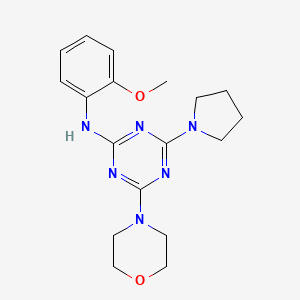molecular formula C18H24N6O2 B1263619 N-(2-methoxyphenyl)-4-(4-morpholinyl)-6-(1-pyrrolidinyl)-1,3,5-triazin-2-amine 