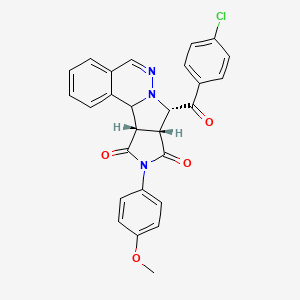 molecular formula C27H20ClN3O4 B12636193 (11S,12R,16S)-11-(4-chlorobenzoyl)-14-(4-methoxyphenyl)-9,10,14-triazatetracyclo[8.6.0.02,7.012,16]hexadeca-2,4,6,8-tetraene-13,15-dione 