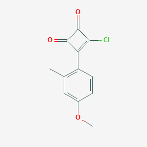 molecular formula C12H9ClO3 B12636207 3-Chloro-4-(4-methoxy-2-methylphenyl)cyclobut-3-ene-1,2-dione CAS No. 921762-02-9