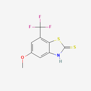 molecular formula C9H6F3NOS2 B12636230 5-Methoxy-7-(trifluoromethyl)-1,3-benzothiazole-2(3H)-thione CAS No. 920980-59-2