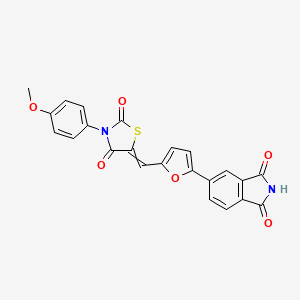 molecular formula C23H14N2O6S B12636246 1H-Isoindole-1,3(2H)-dione, 5-[5-[[3-(4-Methoxyphenyl)-2,4-dioxo-5-thiazolidinylidene]Methyl]-2-furanyl]- 