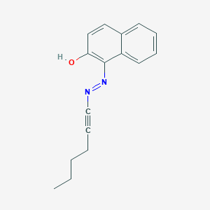 molecular formula C16H16N2O B12636274 1-[2-(Hex-1-yn-1-yl)hydrazinylidene]naphthalen-2(1H)-one CAS No. 922138-97-4