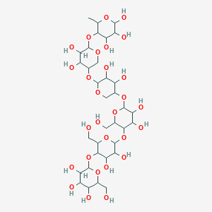 5-[5-[5-[5-[3,4-dihydroxy-6-(hydroxymethyl)-5-[3,4,5-trihydroxy-6-(hydroxymethyl)oxan-2-yl]oxyoxan-2-yl]oxy-3,4-dihydroxy-6-(hydroxymethyl)oxan-2-yl]oxy-3,4-dihydroxyoxan-2-yl]oxy-3,4-dihydroxyoxan-2-yl]oxy-6-methyloxane-2,3,4-triol