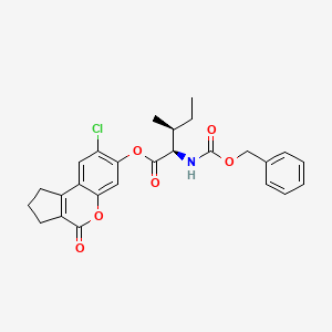 8-chloro-4-oxo-1,2,3,4-tetrahydrocyclopenta[c]chromen-7-yl N-[(benzyloxy)carbonyl]-D-isoleucinate