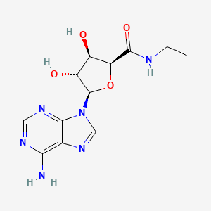 molecular formula C12H16N6O4 B1263630 (2S,3R,4R,5R)-5-(6-aminopurin-9-yl)-N-ethyl-3,4-dihydroxyoxolane-2-carboxamide 