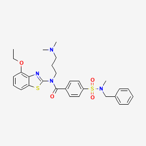 molecular formula C29H34N4O4S2 B1263633 N-[3-(二甲氨基)丙基]-N-(4-乙氧基-1,3-苯并噻唑-2-基)-4-[甲基-(苯甲基)磺酰基]苯甲酰胺 