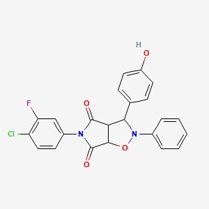 molecular formula C23H16ClFN2O4 B12636341 5-(4-chloro-3-fluorophenyl)-3-(4-hydroxyphenyl)-2-phenyldihydro-2H-pyrrolo[3,4-d][1,2]oxazole-4,6(3H,5H)-dione 