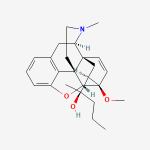 molecular formula C25H33NO3 B1263639 2R-[(4R,4aR,7R,7aR,12bS,14R)-7-methoxy-3-methyl-1,2,3,4,7,7a-hexahydro-4a,7-ethano-4,12-methano[1]benzofuro[3,2-e]isoquinolin-14-yl]pentan-2-ol 