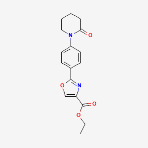 molecular formula C17H18N2O4 B12636407 Ethyl 2-[4-(2-oxopiperidin-1-yl)phenyl]-1,3-oxazole-4-carboxylate CAS No. 919121-17-8