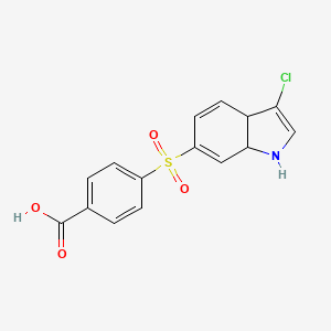 4-(3-Chloro-3a,7a-dihydro-1H-indole-6-sulfonyl)benzoic acid