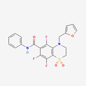 5,7,8-trifluoro-4-(furan-2-ylmethyl)-N-phenyl-3,4-dihydro-2H-1,4-benzothiazine-6-carboxamide 1,1-dioxide