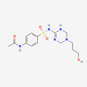 N-(4-{[5-(3-hydroxypropyl)-1,4,5,6-tetrahydro-1,3,5-triazin-2-yl]sulfamoyl}phenyl)acetamide