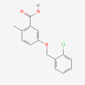 molecular formula C15H13ClO3 B12636644 5-[(2-Chlorophenyl)methoxy]-2-methylbenzoic acid 