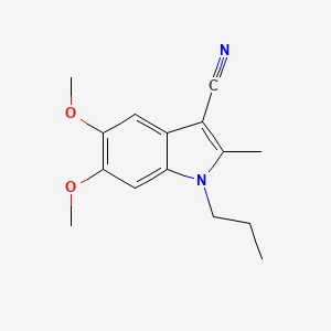 molecular formula C15H18N2O2 B12636653 5,6-Dimethoxy-2-methyl-1-propyl-1H-indole-3-carbonitrile CAS No. 922184-64-3