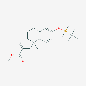 molecular formula C22H34O3Si B12636661 Methyl 2-((6-((tert-butyldimethylsilyl)oxy)-1-methyl-1,2,3,4-tetrahydronaphthalen-1-yl)methyl)acrylate 