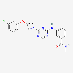 3-[[4-[3-(3-chlorophenoxy)azetidin-1-yl]-1,3,5-triazin-2-yl]amino]-N-methylbenzamide