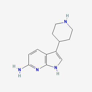 1H-Pyrrolo[2,3-b]pyridin-6-amine, 3-(4-piperidinyl)-