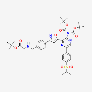 molecular formula C39H49N5O9S B12636750 Imidodicarbonic acid, 2-[3-[3-[4-[[[(1,1-dimethylethoxy)carbonyl]methylamino]methyl]phenyl]-5-isoxazolyl]-5-[4-[(1-methylethyl)sulfonyl]phenyl]-2-pyrazinyl]-, 1,3-bis(1,1-dimethylethyl) ester 