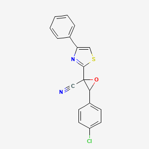 3-(4-Chlorophenyl)-2-(4-phenyl-1,3-thiazol-2-yl)oxirane-2-carbonitrile