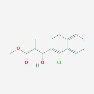 molecular formula C15H15ClO3 B12636812 Methyl 2-[(1-chloro-3,4-dihydronaphthalen-2-yl)(hydroxy)methyl]prop-2-enoate CAS No. 1242066-49-4