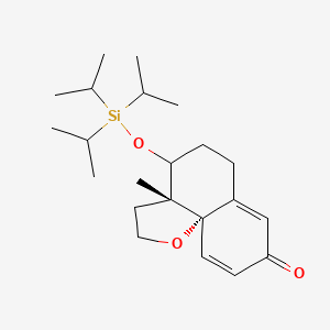 molecular formula C22H36O3Si B12636826 8H-Naphtho[8a,1-b]furan-8-one, 2,3,3a,4,5,6-hexahydro-3a-methyl-4-[[tris(1-methylethyl)silyl]oxy]-, (3aR,4S,10aS)-rel- 